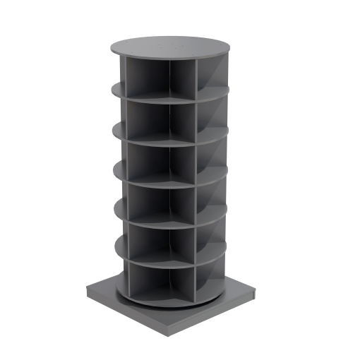 Grey 6-Layer 360 Degree Rotating Household Shoe Cabinet Large Capacity Multi-Purpose Shoe Organizer Cabinet