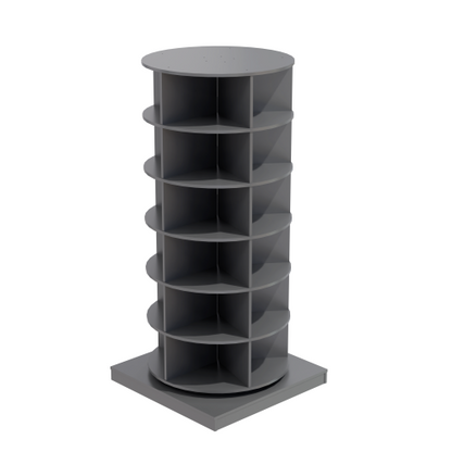 Grey 6-Layer 360 Degree Rotating Household Shoe Cabinet Large Capacity Multi-Purpose Shoe Organizer Cabinet