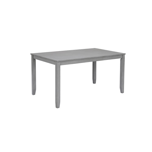 45.5 Inch Gray Rectangular Wooden Dining Table, Solid Wood Frame MDF Veneer 4-Person Kitchen Table