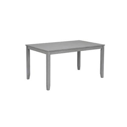 45.5 Inch Gray Rectangular Wooden Dining Table, Solid Wood Frame MDF Veneer 4-Person Kitchen Table