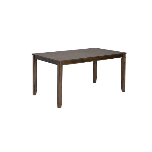 45.5 Inch Walnut Rectangular Wooden Dining Table, Solid Wood Frame MDF Veneer 4-Seater Kitchen Table