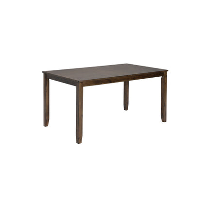 45.5 Inch Walnut Rectangular Wooden Dining Table, Solid Wood Frame MDF Veneer 4-Seater Kitchen Table