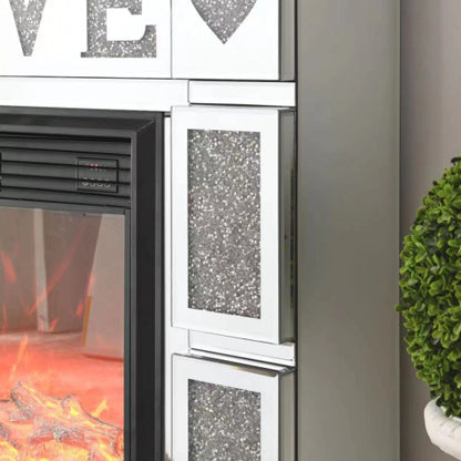 W 46" X D 12.6 X H 41"Acrylic diamond mirror fireplace cabinet, TV fireplace cabinet
