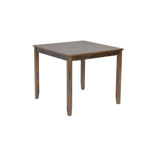 Modern Square Wood Dining Table with Solid Wood Legs and Walnut Finish