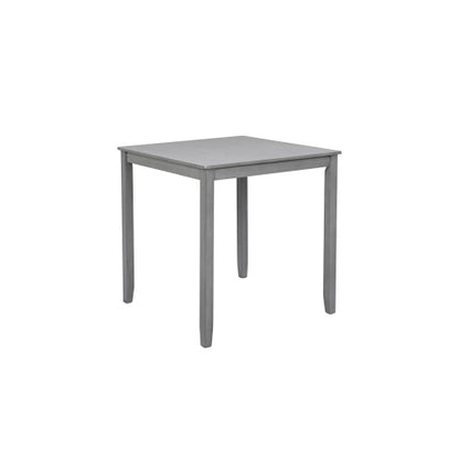 Gray Counter Height Square Dining Table with Solid Wood Legs