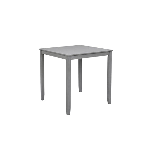 Gray Counter Height Square Dining Table with Solid Wood Legs