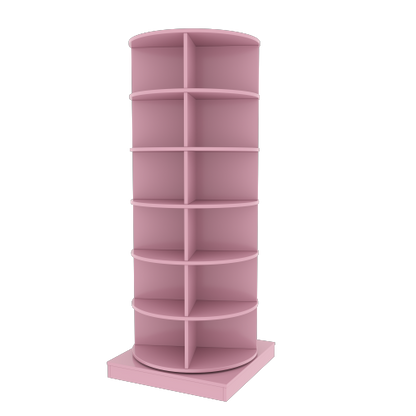 Pink 6-Layer 360 Degree Rotating Shoe Cabinet Household Large Capacity Space Saving Shoe Storage Organizer