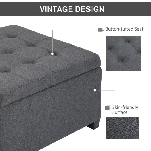 Tufted Storage Ottoman with Flip Top Lid Upholstered Bench for Living Room