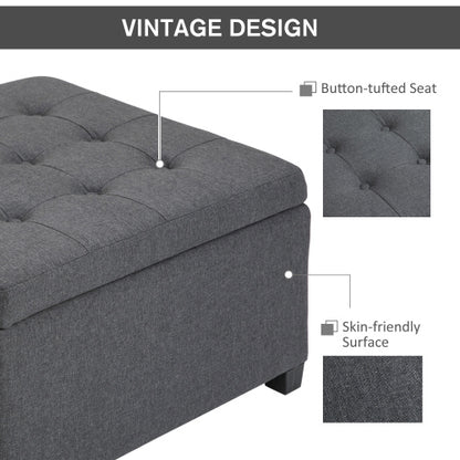 Tufted Storage Ottoman with Flip Top Lid Upholstered Bench for Living Room