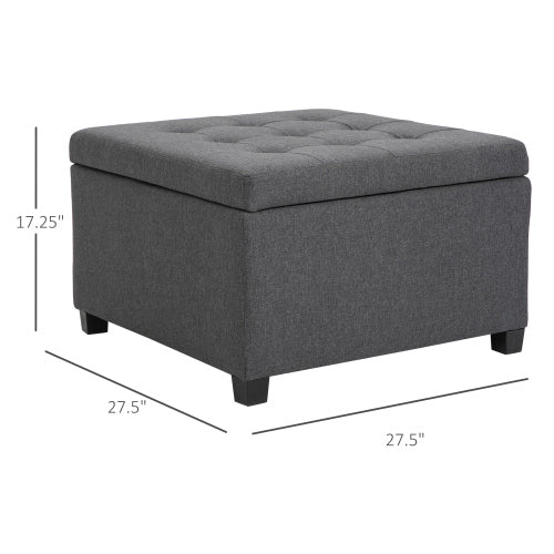 Tufted Storage Ottoman with Flip Top Lid Upholstered Bench for Living Room
