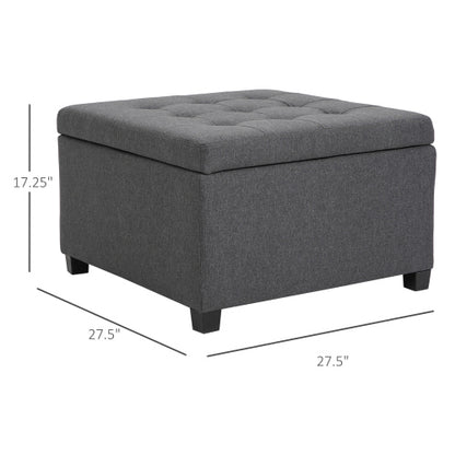 Tufted Storage Ottoman with Flip Top Lid Upholstered Bench for Living Room