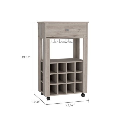 Bar Cart Drawer, Light Gray