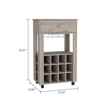Bar Cart Drawer, Light Gray