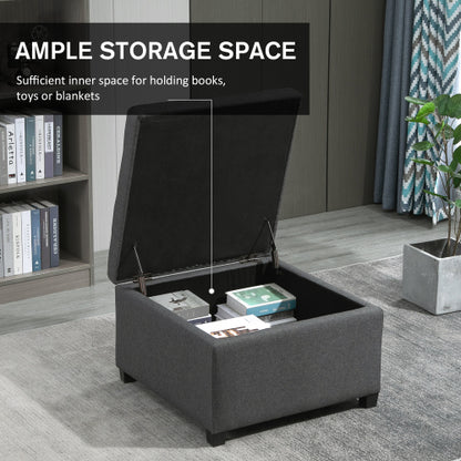 Tufted Storage Ottoman with Flip Top Lid Upholstered Bench for Living Room