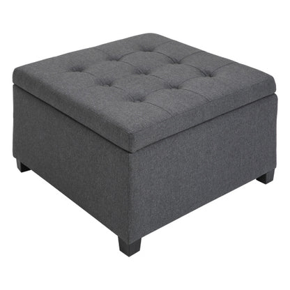Tufted Storage Ottoman with Flip Top Lid Upholstered Bench for Living Room