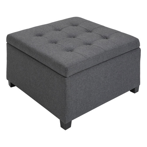 Tufted Storage Ottoman with Flip Top Lid Upholstered Bench for Living Room