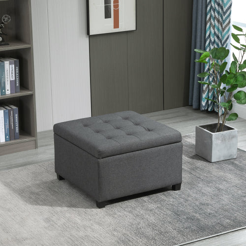 Tufted Storage Ottoman with Flip Top Lid Upholstered Bench for Living Room