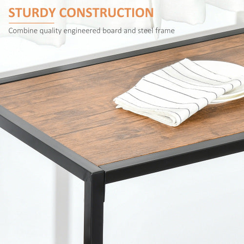 3-Piece Multifunctional Industrial Dining Set, Square MDF Table & 2 Low Back Stools