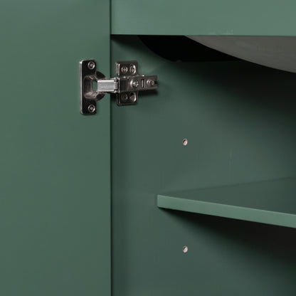 36" Bathroom Vanity with Sink, One Cabinet and Three Drawers, Solid Wood and MDF Board, Green (Old Sku:SY999505AAG-6)