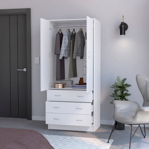 Armoire Ramey, Bedroom, White