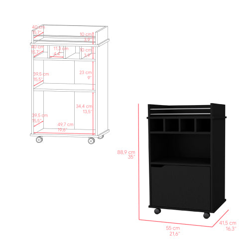 Bar Cart, Living Room, Black