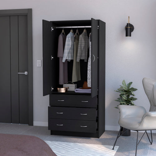 Armoire Ramey, Bedroom, Black
