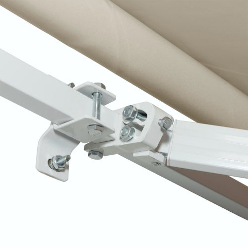 Outsunny 12' x 8' Retractable Awning Patio Awnings Sun Shade Shelter with Manual Crank Handle, 280g/m² UV & Water-Resistant Fabric and Aluminum Frame for Deck, Balcony, Yard, Cream White