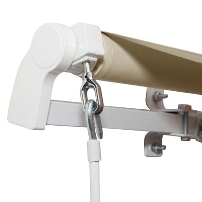 Outsunny 12' x 8' Retractable Awning Patio Awnings Sun Shade Shelter with Manual Crank Handle, 280g/m² UV & Water-Resistant Fabric and Aluminum Frame for Deck, Balcony, Yard, Cream White