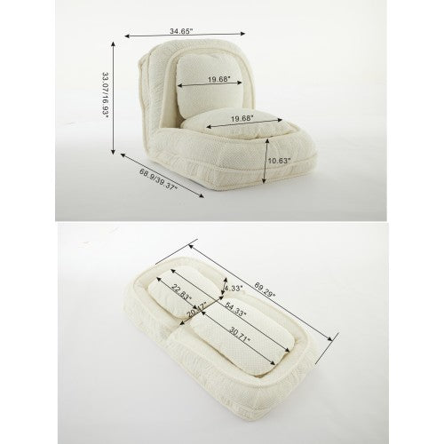 Pink 5-Position Adjustable Human Dog Bed Lazy Floor Sofa Couch for Bedroom Living Room