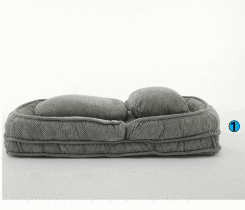 Gray Human Dog Bed 5-Position Adjustable Foldable Floor Lazy Sofa