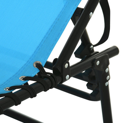 Outsunny Folding Chaise Lounge Pool Chair, Patio Sun Tanning Chair, Outdoor Lounge Chair w/ 4-Position Reclining Back, Pillow, Breathable Mesh & Bungee Seat for Beach, Yard, Patio, Blue