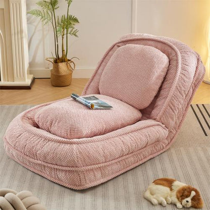 Pink 5-Position Adjustable Human Dog Bed Lazy Floor Sofa Couch for Bedroom Living Room