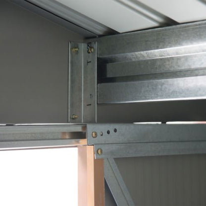 Outsunny 7' x 4' Outdoor Storage Shed, Garden Tool House with Foundation, 4 Vents and 2 Easy Sliding Doors for Backyard, Patio, Garage, Lawn, Yellow