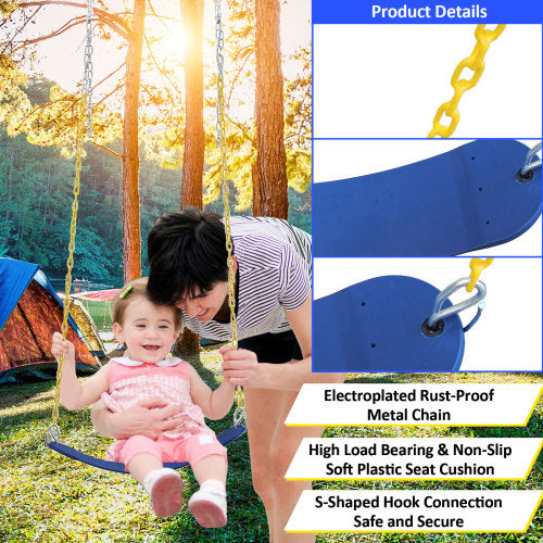 2 in 1 Swing Set With Hammock Swing, Belt Swing for Backyard