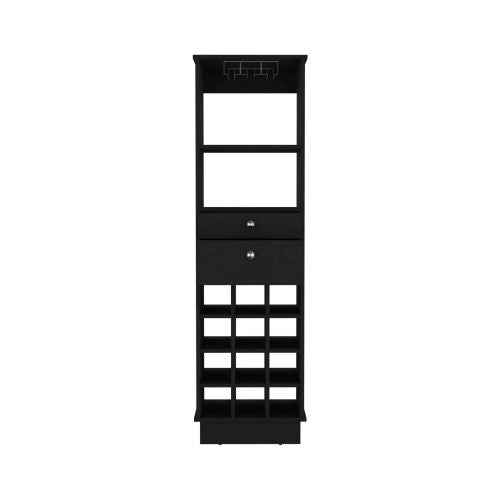Zircon Bar Cabinet Two Drawers, Black