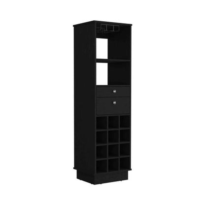 Zircon Bar Cabinet Two Drawers, Black
