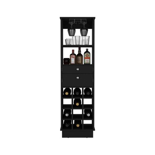 Zircon Bar Cabinet Two Drawers, Black