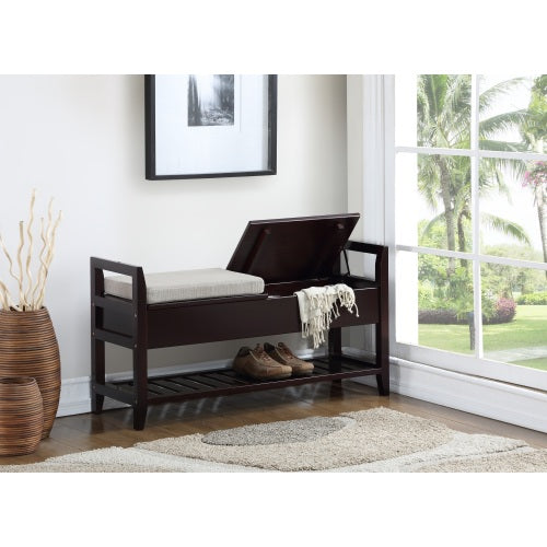 Espresso Storage Shoe Bench
