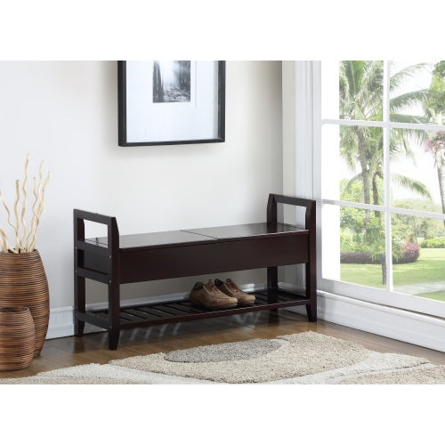 Espresso Storage Shoe Bench