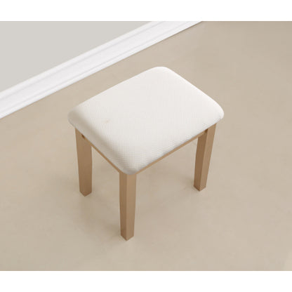 Wood Moniya Makeup Vanity Table and Stool Set, Gold
