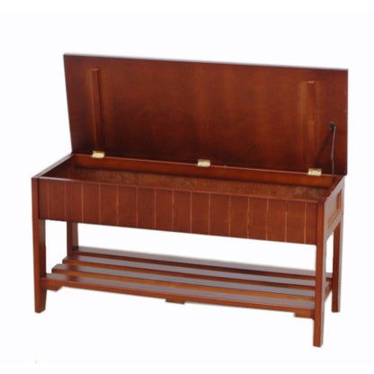 Quality Solid Wood Shoe Bench with Storage, Cherry