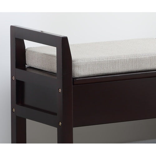 Espresso Storage Shoe Bench