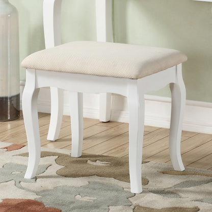 Make-Up Vanity Table and Stool Set, White