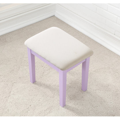 Vanity Table and Stool Set, Purple