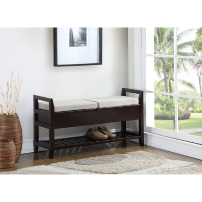 Espresso Storage Shoe Bench