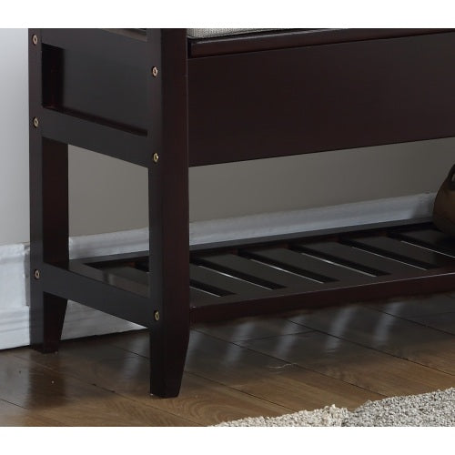 Espresso Storage Shoe Bench