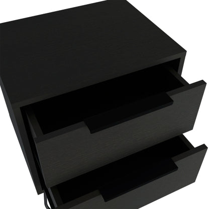 2-Pack Black Nightstand with Hairpin Legs