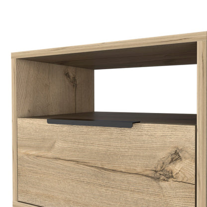 Light Oak Nightstand with Cabinet & Hairpin Legs