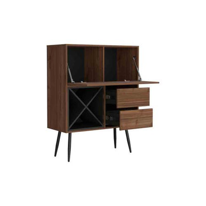 Bar, Living Room, Mahogany / Black
