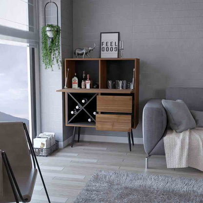 Bar, Living Room, Mahogany / Black